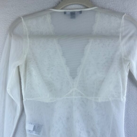 NWT INC Intimates Lingerie Sheer Lace Bodysuit White Cheeky Festival Size Small - Picture 13 of 14